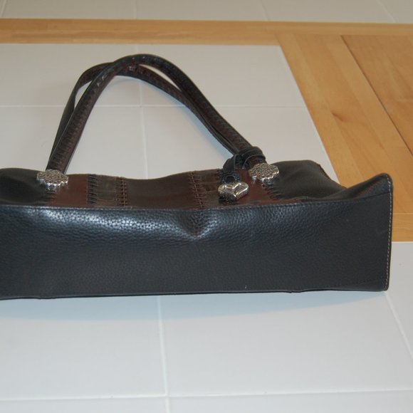 BRIGHTON Women's Black/Brown Leather Shoulder Bag - Picture 8 of 15